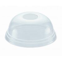 Крышка для стакана d95 мм куполообразная с отверстием, прозр., ПЭТ, 100 шт/упак 800 шт/кор РОССИЯ 122106