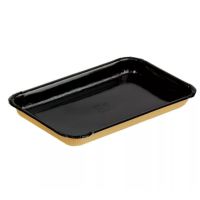 Лоток пищевой 220х140х20 мм, крафт-черн., карт., 50 шт/упак "OSQ" Platter 400 BE 850 шт/кор РОССИЯ PLATTER 400 BE (850)