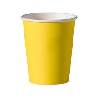 Стакан бумажный 350 мл 1 сл., d90 мм, желт, карт., 50 шт/упак 1 000 шт/кор РОССИЯ