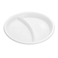 Тарелка одноразовая 2-секц. d210 мм, бел., ПС, 12 шт/упак "МИСТЕРИЯ" 600 шт/кор РОССИЯ 183405/50