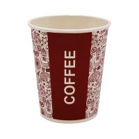 Стакан бумажный 250 мл 1-сл., d80 мм, диз. "Coffee", карт., 50 шт/упак 1 000 шт/кор РОССИЯ