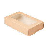 Контейнер 500 мл, 170х70х40 мм, с окном, неразъем.крышка, крафт-бел., карт., 25 шт/упак "OSQ" Eco TaBox Pro 500 шт/кор РОССИЯ ECO TABOX PRO 500/500К