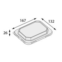 Крышка к контейнеру под запайку [167х132 мм], прозр., ПЭТ, 60 шт/упак "OSQ" Octobox 400 660 шт/кор РОССИЯ Купольная,Dome RPET lid OSQ OCTOBOX 400