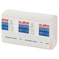 Полотенца бумажные для диспенсеров 225х205 мм 1-сл. Z-сложен., бел., 190 лист/упак "Laima" Universal 21 упак/кор РОССИЯ 112517
