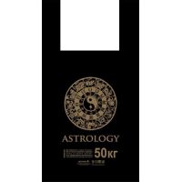 Пакет "Майка" [300+160]х550 мм 18 мкм, диз. "Астрология", черн., ПНД, 100 шт/упак 10 упак/кор РОССИЯ