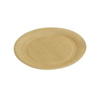 Одноразовая тарелка d 230 мм, 240г/м2, крафт, картон