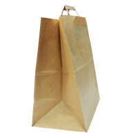 Пакет [280+150]х320 мм с плоск. ручками, крафт, бум., 250 шт/кор 250 шт/упак РОССИЯ