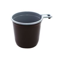 Чашка для холодного и горячего, 0.2л, коричневая/белая, ПП