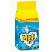Стиральный порошок для белого белья "Миф" Морозная свежесть, 3 в 1, автомат, 9000 г 2 шт/кор РОССИЯ