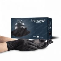 Перчатки нитриловые, р-р L, неопудрен., черн., 50 пар/упак "Benovy" 10 упак/кор КИТАЙ SFE6BK306BS84