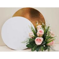 Подложка d220 мм 1,8 мм, золот.-бел., карт. фольг., 50 шт/упак 1 упак/кор РОССИЯ