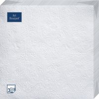 Салфетки 330х330 мм 3-сл., диз. "Белый Барокко", бел., бум., 16 шт/упак "Bouquet" 12 упак/кор РОССИЯ 57137