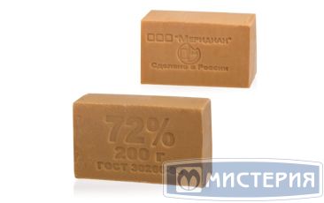 Мыло кусковое хозяйственное 72%, 200 г 60 шт/кор РОССИЯ 907272