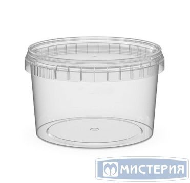 Контейнер для пресервов 650 мл, d132хh82,5 мм, форма "Банка", контр. замок, без крышки, прозр., ПП, 200 шт/кор "Перинт" 200 шт/упак РОССИЯ 650/132/К