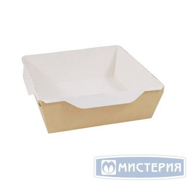 Контейнер 900 мл, 150х150х48 мм, без окна, без крышки, крафт-бел., карт., 50 шт/упак "OSQ" OpSalad 400 шт/кор РОССИЯ OSQ OpSalad 900 без крышки