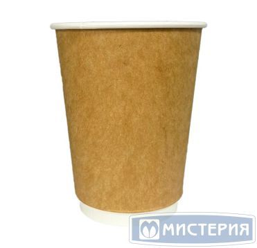 Стакан бумажный 350 мл 2 сл., d90 мм, крафт-бел., карт., 20 шт/упак 400 шт/кор РОССИЯ 01-135004-020/400/15