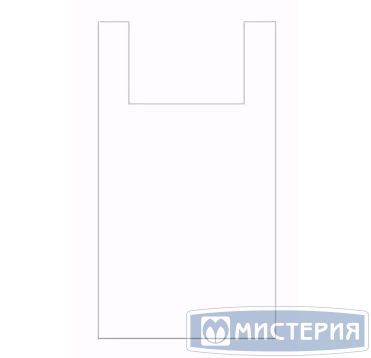 Пакет "Майка" [450+300]х750 мм 21 мкм, бел., ПНД, 100 шт/упак 5 упак/кор РОССИЯ