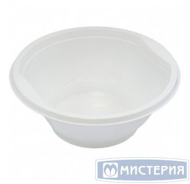 Тарелка одноразовая глубокая 600 мл, d153 мм, бел., ПП, 12 шт/упак "МИСТЕРИЯ" 156 шт/кор РОССИЯ 183300/F/С