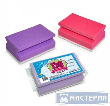 Губка поролоновая для посуды 135х85х55 мм, цвет в ассорт., 1 шт/упак "Гуд"Айсберг 48 упак/кор РОССИЯ 2.15