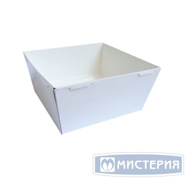 Квадратный контейнер из картона, белый, внеш. 100х100х49 мм, внутр. 86х86х40 мм, ECO SmartPack 300