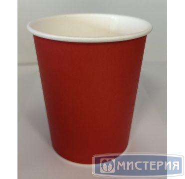 Стакан бумажный 250 мл 1 сл., d80 мм, красн., карт., 50 шт/упак 1 000 шт/кор РОССИЯ 01-125008-050/1000/24