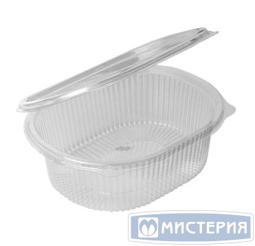 Контейнер 750 мл 1-секц., овал 175х149х62 мм, неразъем.крышка, прозр., ОПС, 240 шт/кор "Протэк" 240 шт/упак РОССИЯ ИПР-750 "А"