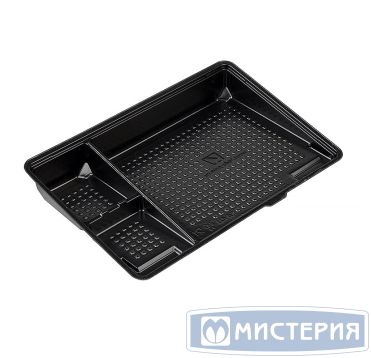 Контейнер ДЛЯ СУШИ (3 ячейки, витрина), 220*148*40мм, черный