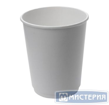 Стакан для холодного и горячего, 0.25/0.273л, без печати, белый, картон, двухслойный