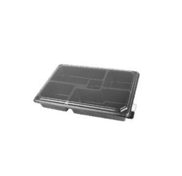 Контейнер 1035[25+2х275+2х230] мл 5-секц., 296х194х55 мм, без крышки, черн., ПП, 100 шт/кор 100 шт/упак РОССИЯ 1021001/15984018