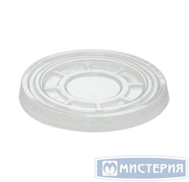 Крышка для стакана d95 мм плоская без отверстия, прозр., ПЭТ, 100 шт/упак "Veggo" 800 шт/кор РОССИЯ 01-20-01-0295-2