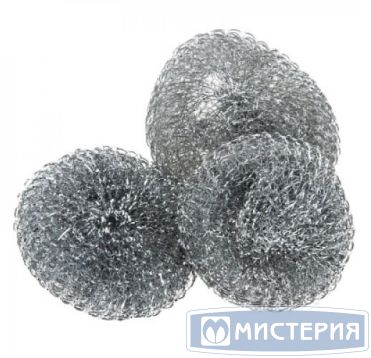 Губка металлическая для посуды d80хh20 мм, 15 гр, нерж., 1 шт/упак "Лайма" 6 шт/кор РОССИЯ 603103