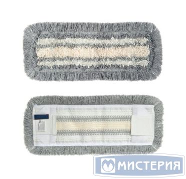Моп плоский 400х130 мм, ухо+карман, бел., микрофибра+х/б "HQ Profiline" 30 шт/кор КИТАЙ 77008