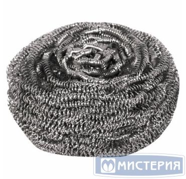 Губка металлическая для посуды d70хh70 мм, 50 гр, нерж., 1 шт/упак "Лайма" 144 упак/кор РОССИЯ 603101