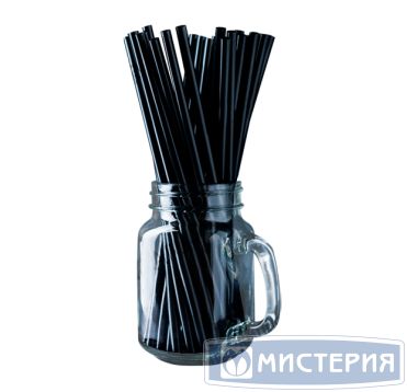 Трубочки для коктейлей 240 мм, d8 мм, черн., пласт. прямые, 250 шт/упак 24 упак/кор БЕЛАРУСЬ -