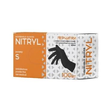 Перчатки нитриловые, р-р S, неопудрен., черн., 50 пар/упак 10 упак/кор КИТАЙ CTPNLS1000BL