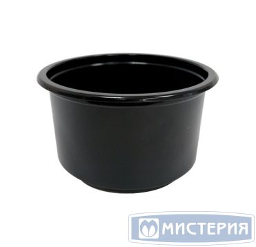 Контейнер 350 мл 1-секц. d115хh58,6 мм, без крышки, черн., ПП, 50 шт/упак 500 шт/кор РОССИЯ