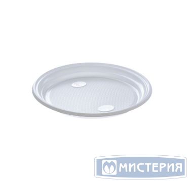 Тарелка одноразовая мелкая d210 мм, бел., ПП, 50 шт/упак 750 шт/кор РОССИЯ