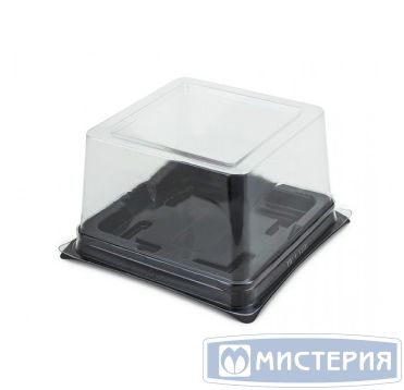 Упаковка для кондит. изделий [дно] 138х138х6[136х136х4] мм, черн., ПЭТ, 300 шт/кор "Протэк" РОССИЯ ПР-Т-138Д
