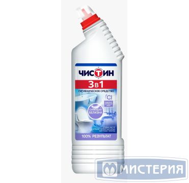 Средство для очистки сантехники "Чистин" Универсал с хлором 3 в 1, изогнутое горло, 750 мл 14 шт/кор РОССИЯ 24538