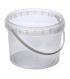 Ведро пищевое 550 мл, d111хh85 мм, с ручкой, без крышки, прозр., ПП, 300 шт/кор "Перинт" 300 шт/упак РОССИЯ 0,55/111/К с ручкой
