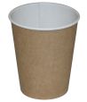 Одноразовый стакан для холодного и горячего, 0.25л, верхний d 80мм нижний d 56мм, h 92мм, 220+20г/м2, коричневый, однослойный, картон