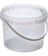 Ведро пищевое 550 мл, d111хh85 мм, с ручкой, без крышки, прозр., ПП, 300 шт/кор "Перинт" 300 шт/упак РОССИЯ 0,55/111/К с ручкой