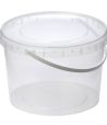 Ведро пищевое 2000 мл, d173хh117 мм, с ручкой, крышка в компл., прозр., ПП, 100 шт/кор "Перинт" 100 шт/упак РОССИЯ 2,0/173/К