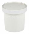 Картонный контейнер, 450 мл, D - 98 мм, h - 100 мм, белый