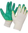 Перчатки нитяные, двойной облив, бело-зел., х/б+латекс, 1 пар/упак 300 пар/кор РОССИЯ