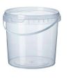 Ведро пищевое 1000 мл, d131хh120 мм, с ручкой, крышка в компл, прозр., ПП, 16 шт/упак 144 шт/кор РОССИЯ 1502ВКП