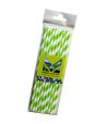 Трубочки для коктейлей 195 мм, d6 мм, диз. "Лиана", бело-зел., бум. прямые, 10 шт/упак "GREEN MYSTERY" 50 упак/кор КИТАЙ