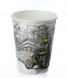 Одноразовый стакан для холодного и горячего, 0.25л, верхний d 80мм нижний d 56мм, h 92мм, с рисунком Big Citi Life, с рисунком, однослойный, картон